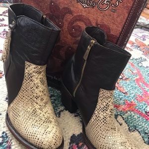 Faux snake booties